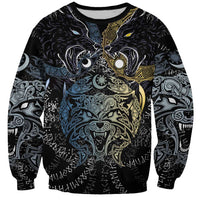 Skoll and Hati Norse Mythology Sweatshirt Viking Dual Moon Celtic Line Art