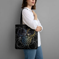 Skoll and Hati Norse Mythology Tote Bag Viking Dual Moon Celtic Line Art