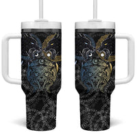 Skoll and Hati Norse Mythology Tumbler With Handle Viking Dual Moon Celtic Line Art