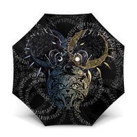 Skoll and Hati Norse Mythology Umbrella Viking Dual Moon Celtic Line Art