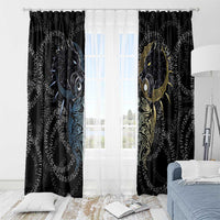 Skoll and Hati Norse Mythology Window Curtain Viking Dual Moon Celtic Line Art