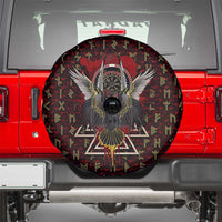 Raven and Bear Norse Symbolism Spare Tire Cover Viking Blood Red Rune Art Style