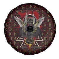 Raven and Bear Norse Symbolism Spare Tire Cover Viking Blood Red Rune Art Style