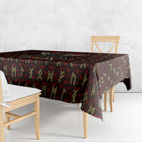 Raven and Bear Norse Symbolism Tablecloth Viking Blood Red Rune Art Style