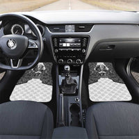 Odin and Skull Warrior Norse Mythology Car Mats Viking Black and White Engraved Stone Art
