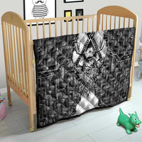 Odin and Skull Warrior Norse Mythology Quilt Viking Black and White Engraved Stone Art