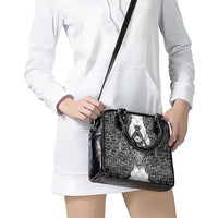 Odin and Skull Warrior Norse Mythology Shoulder Handbag Viking Black and White Engraved Stone Art