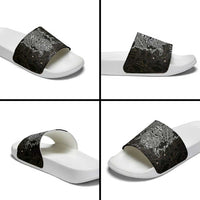 Viking Elder and Helm of Awe Norse Mythology Slide Sandals Monochrome Rune Engraving Style