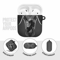 Odin and Viking Warrior Norse Mythology AirPods Case Realistic Black and Grey Tattoo Style