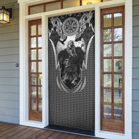 Odin and Viking Warrior Norse Mythology Door Cover Realistic Black and Grey Tattoo Style
