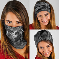 Odin and Viking Warrior Norse Mythology Neck Gaiter Realistic Black and Grey Tattoo Style