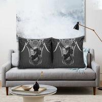 Odin and Viking Warrior Norse Mythology Pillow Cover Realistic Black and Grey Tattoo Style