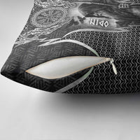 Odin and Viking Warrior Norse Mythology Pillow Cover Realistic Black and Grey Tattoo Style