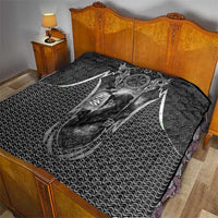 Odin and Viking Warrior Norse Mythology Quilt Realistic Black and Grey Tattoo Style
