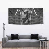 Odin and Viking Warrior Norse Mythology Tapestry Realistic Black and Grey Tattoo Style