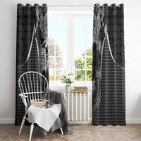 Odin and Viking Warrior Norse Mythology Window Curtain Realistic Black and Grey Tattoo Style