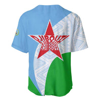 Djibouti Cultural Baseball Jersey National Emblem, Tribal Motifs and Red Star Symbol of Unity