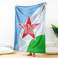 Djibouti Cultural Blanket National Emblem, Tribal Motifs and Red Star Symbol of Unity