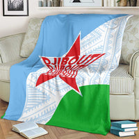 Djibouti Cultural Blanket National Emblem, Tribal Motifs and Red Star Symbol of Unity