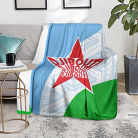 Djibouti Cultural Blanket National Emblem, Tribal Motifs and Red Star Symbol of Unity