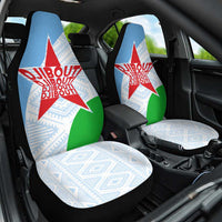 Djibouti Cultural Car Seat Cover National Emblem, Tribal Motifs and Red Star Symbol of Unity