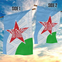 Djibouti Cultural Garden Flag National Emblem, Tribal Motifs and Red Star Symbol of Unity
