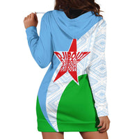 Djibouti Cultural Hoodie Dress National Emblem, Tribal Motifs and Red Star Symbol of Unity
