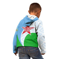 Djibouti Cultural Kid Hoodie National Emblem, Tribal Motifs and Red Star Symbol of Unity