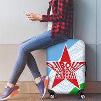 Djibouti Cultural Luggage Cover National Emblem, Tribal Motifs and Red Star Symbol of Unity