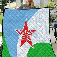 Djibouti Cultural Quilt National Emblem, Tribal Motifs and Red Star Symbol of Unity