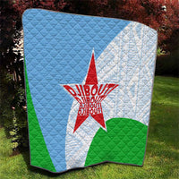 Djibouti Cultural Quilt National Emblem, Tribal Motifs and Red Star Symbol of Unity