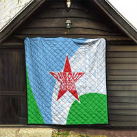 Djibouti Cultural Quilt National Emblem, Tribal Motifs and Red Star Symbol of Unity