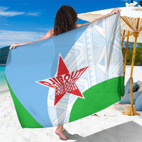 Djibouti Cultural Sarong National Emblem, Tribal Motifs and Red Star Symbol of Unity