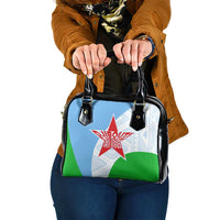 Djibouti Cultural Shoulder Handbag National Emblem, Tribal Motifs and Red Star Symbol of Unity