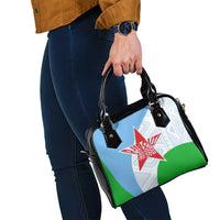 Djibouti Cultural Shoulder Handbag National Emblem, Tribal Motifs and Red Star Symbol of Unity