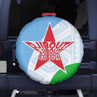 Djibouti Cultural Spare Tire Cover National Emblem, Tribal Motifs and Red Star Symbol of Unity