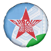 Djibouti Cultural Spare Tire Cover National Emblem, Tribal Motifs and Red Star Symbol of Unity