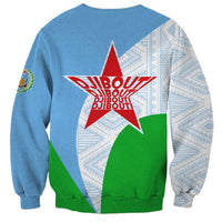 Djibouti Cultural Sweatshirt National Emblem, Tribal Motifs and Red Star Symbol of Unity