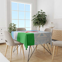 Djibouti Cultural Tablecloth National Emblem, Tribal Motifs and Red Star Symbol of Unity