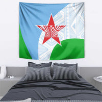Djibouti Cultural Tapestry National Emblem, Tribal Motifs and Red Star Symbol of Unity