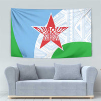 Djibouti Cultural Tapestry National Emblem, Tribal Motifs and Red Star Symbol of Unity