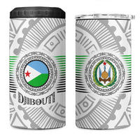 Djibouti Roots 4 in 1 Can Cooler Tumbler Urban Streetwear with African Tribal Design & Patriotic Elements