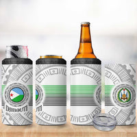 Djibouti Roots 4 in 1 Can Cooler Tumbler Urban Streetwear with African Tribal Design & Patriotic Elements