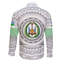 Djibouti Roots Family Matching Long Sleeve Bodycon Dress and Hawaiian Shirt Urban Streetwear with African Tribal Design & Patriotic Elements