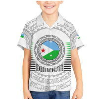 Djibouti Roots Family Matching Mermaid Dress and Hawaiian Shirt Urban Streetwear with African Tribal Design & Patriotic Elements