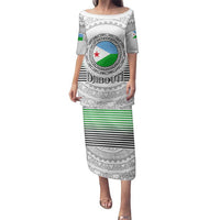 Djibouti Roots Family Matching Puletasi and Hawaiian Shirt Urban Streetwear with African Tribal Design & Patriotic Elements