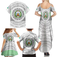 Djibouti Roots Family Matching Summer Maxi Dress and Hawaiian Shirt Urban Streetwear with African Tribal Design & Patriotic Elements