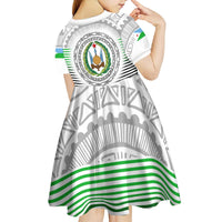 Djibouti Roots Kid Short Sleeve Dress Urban Streetwear with African Tribal Design & Patriotic Elements
