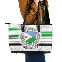 Djibouti Roots Leather Tote Bag Urban Streetwear with African Tribal Design & Patriotic Elements