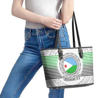 Djibouti Roots Leather Tote Bag Urban Streetwear with African Tribal Design & Patriotic Elements